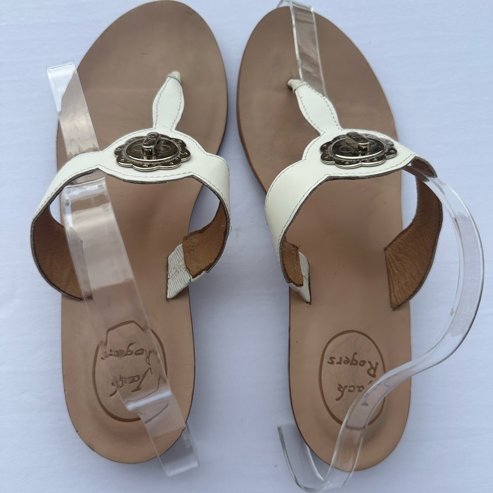 Jack Rogers White Larissa Flip Flop Thong Sandals Size 8.5 M - Picture 3 of 10